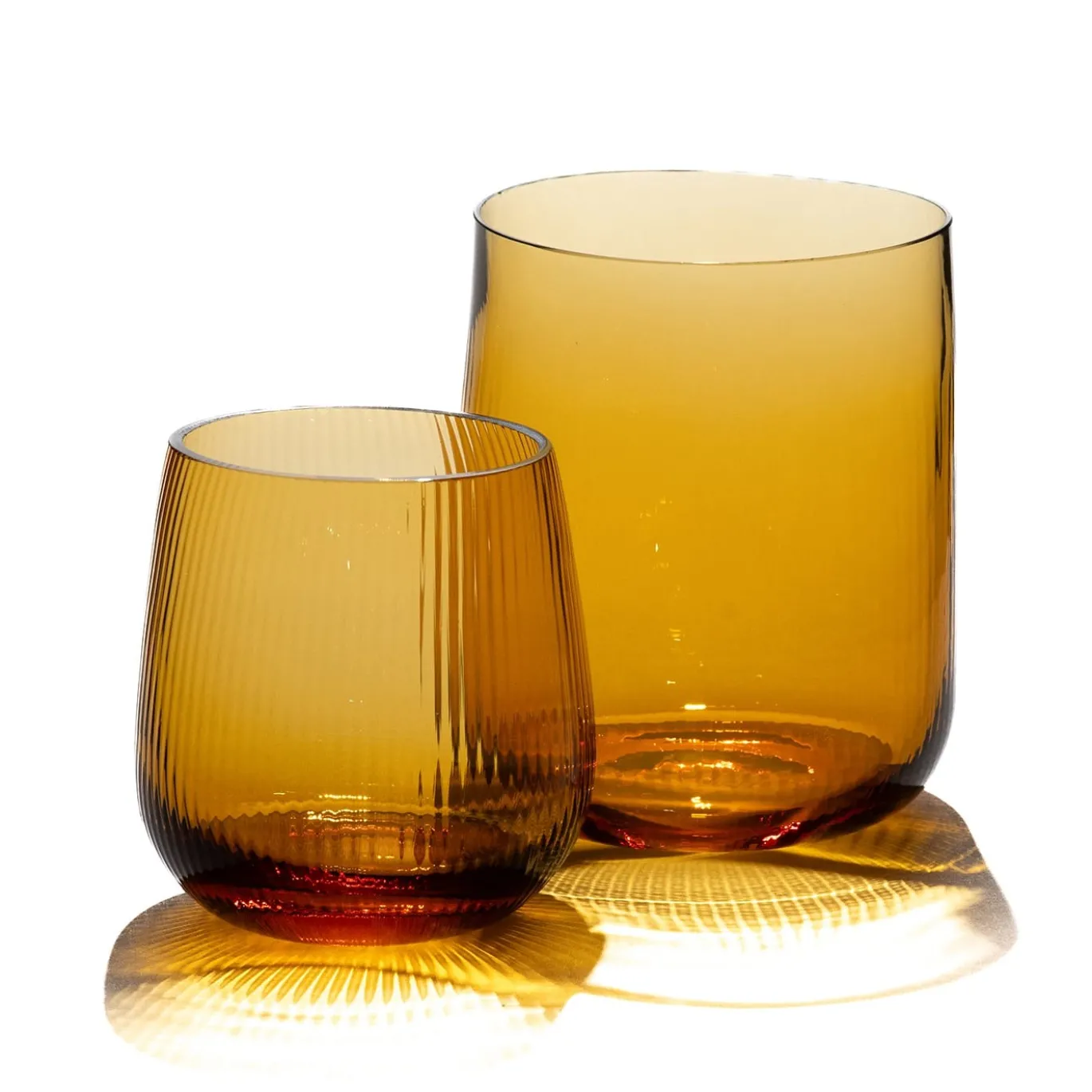 Set di 2 bicchieri piccoli Stilla Liquida Giallo Ambra Di Federico Peri