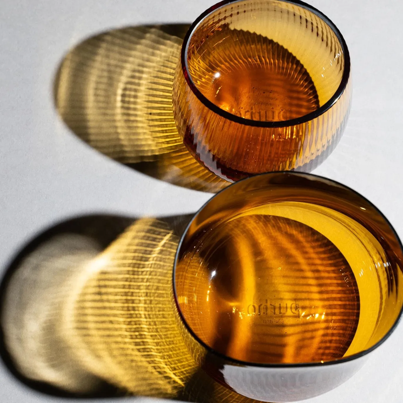 Set di 2 bicchieri piccoli Stilla Liquida Giallo Ambra Di Federico Peri