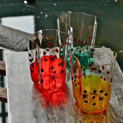Set di 2 bicchieri rossi EPTA di Diego Chilò