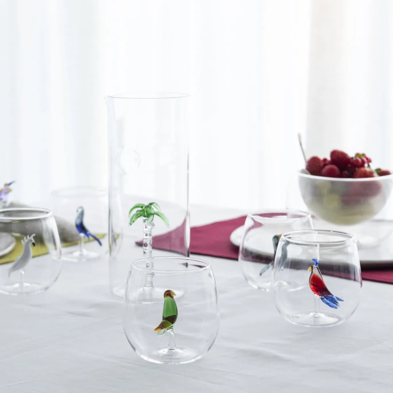Set di 6 bicchieri Tropical Birds