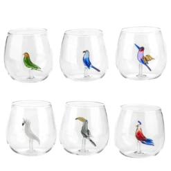 Set di 6 bicchieri Tropical Birds