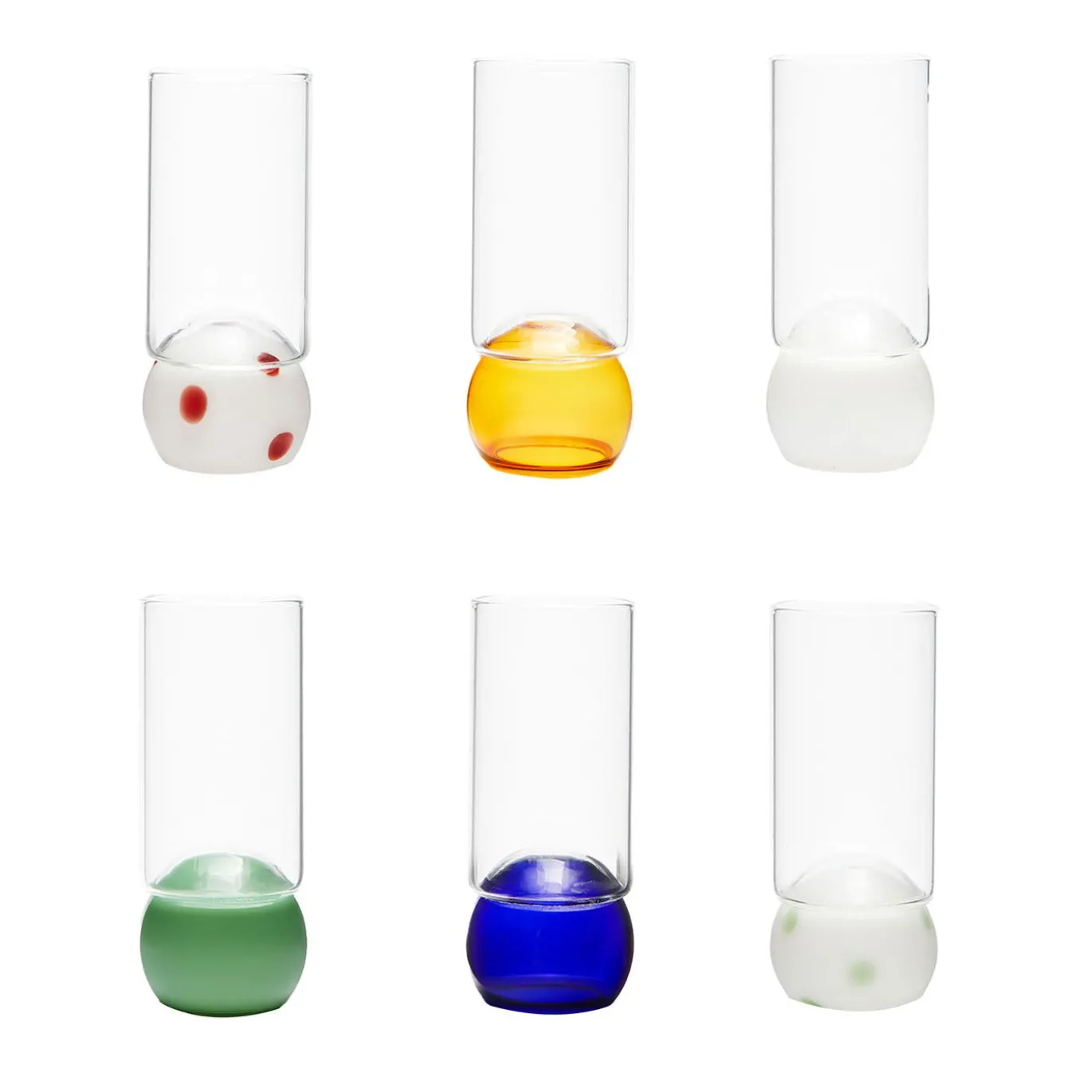 Set di 6 bicchieri tumbler Sphere in vetro borosilicato multicolore