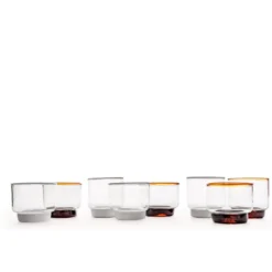 Set di 2 bicchieri Vera Acqua con bordo bianco