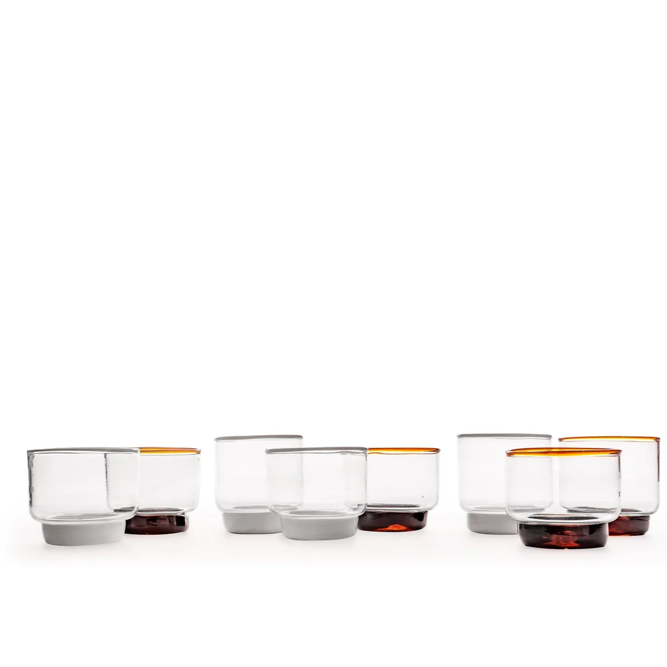 Set di 2 bicchieri Vera Acqua con bordo bianco