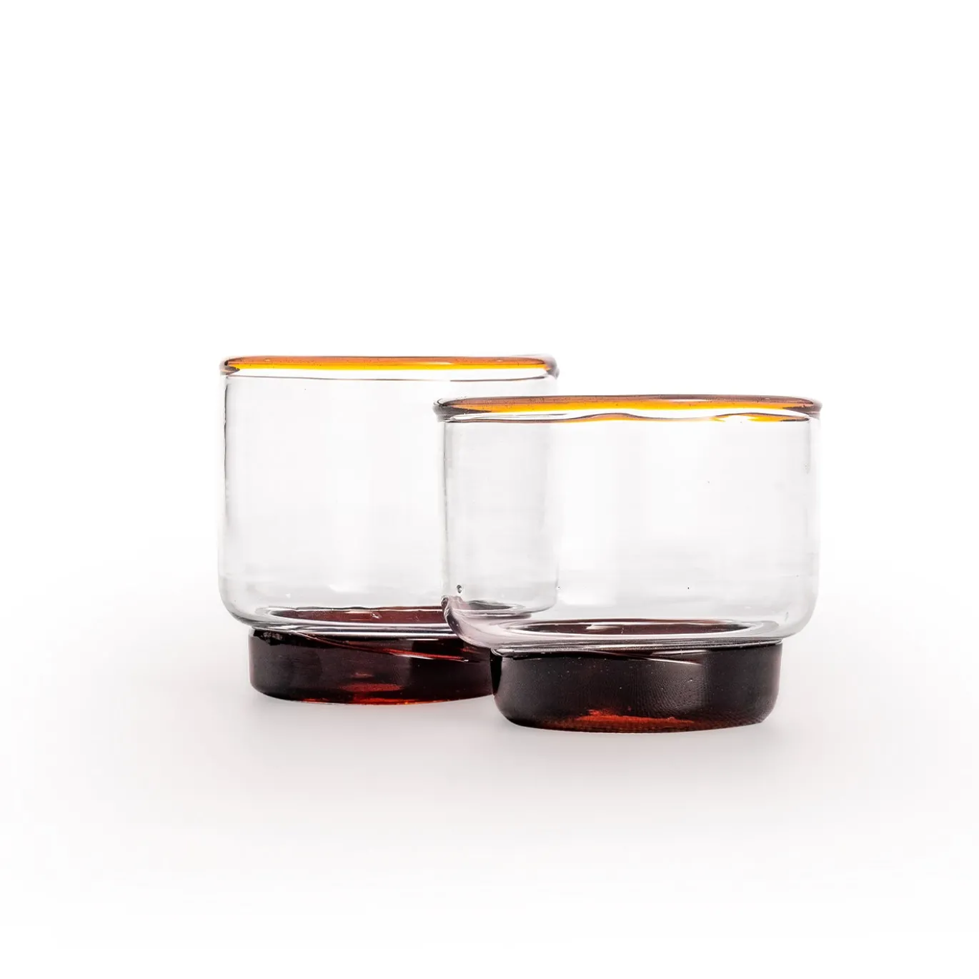 Set di 6 bicchieri Vera Acqua con bordo ambra