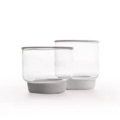 Set di 2 bicchieri Vera Whiskey con bordo bianco