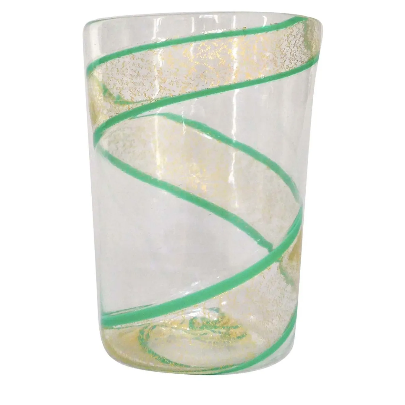 Set di 6 bicchieri Vortex in puro oro e verde