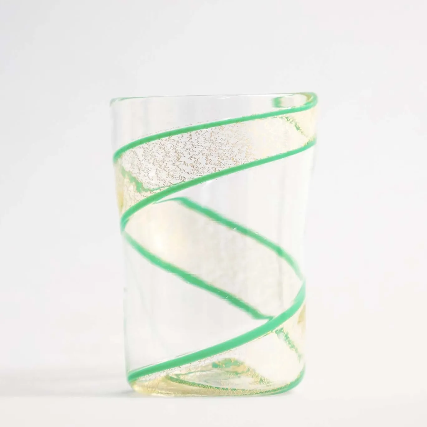 Set di 6 bicchieri Vortex in puro oro e verde