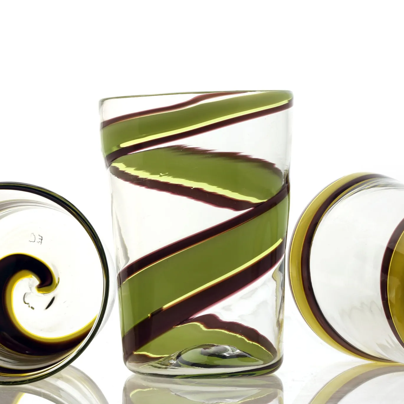 Set di 6 bicchieri Vortex in verde/viola