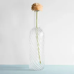 Set di bottiglie e 2 bicchieri in vetro soffiato Dafne