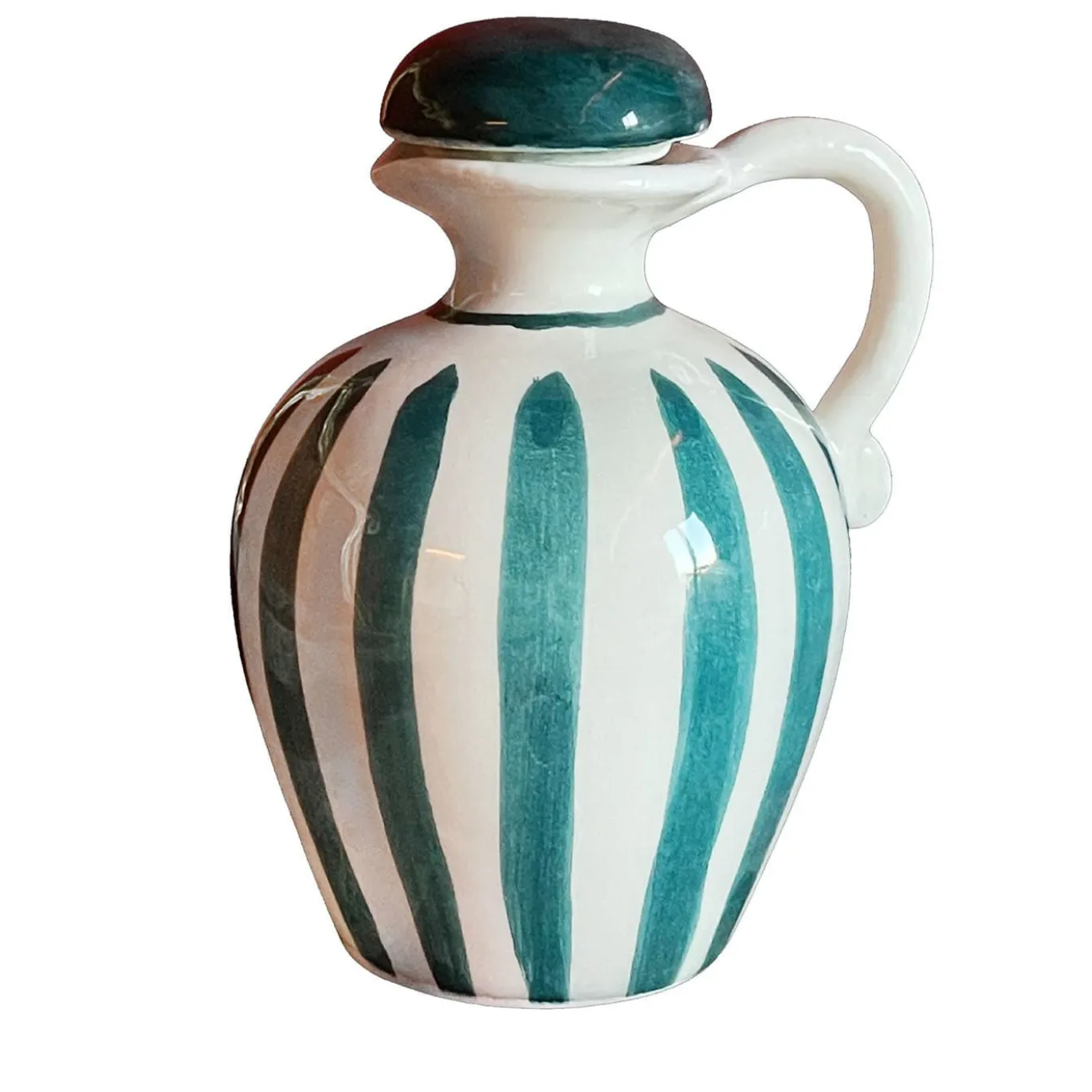Set di bottiglie per olio e aceto in ceramica verde smeraldo