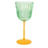 Set di 6 calici da acqua Londra verdi con base satinata arancione