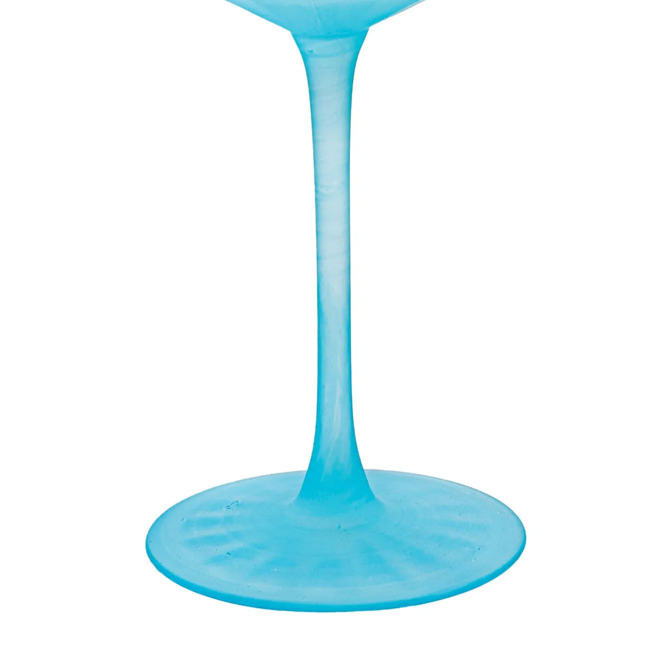 Set di 6 calici da acqua Velvet trasparenti con base azzurra satinata