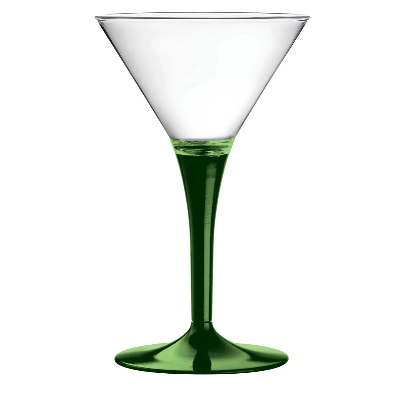 Set di 6 calici da champagne con stelo verde smeraldo