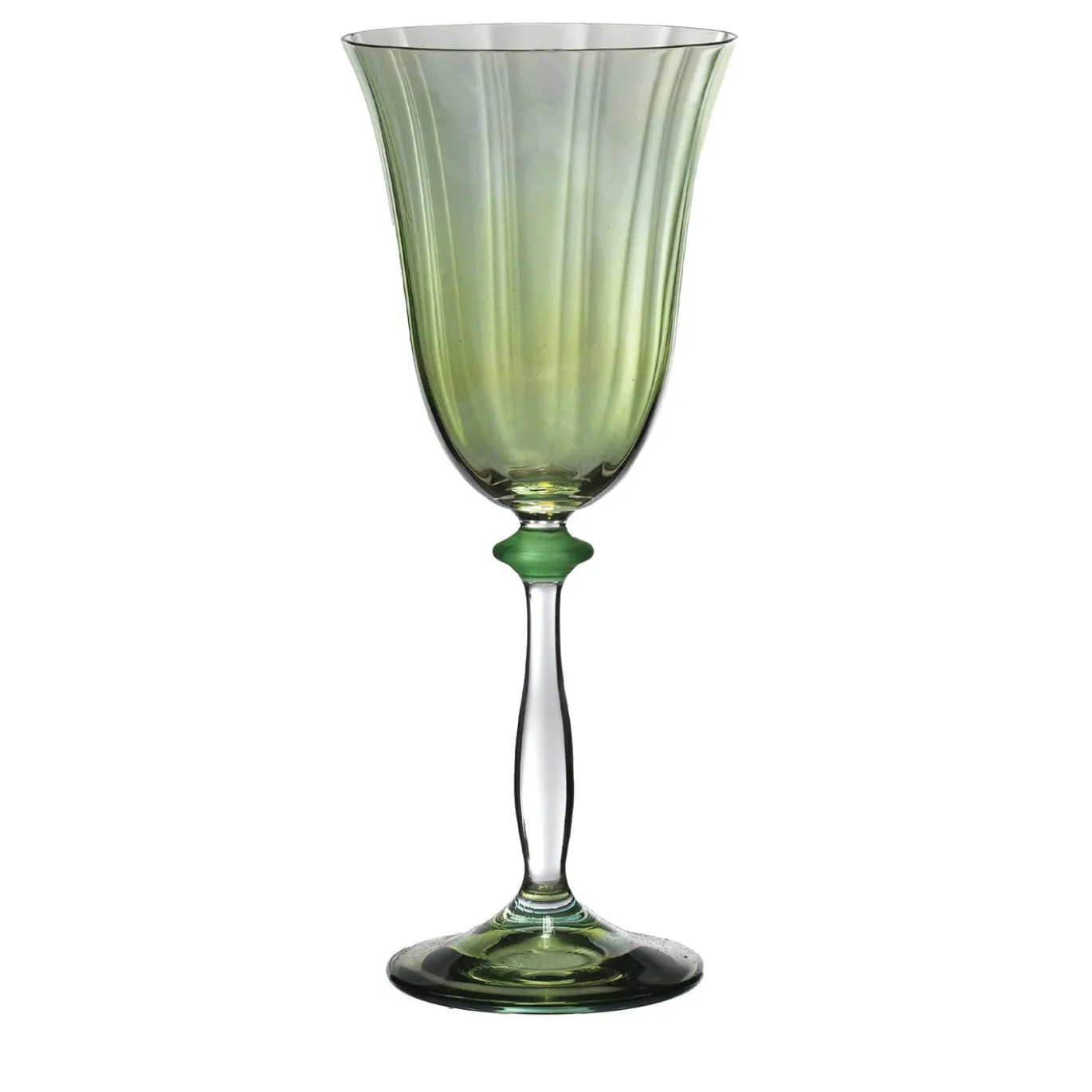 Set di 6 calici da vino in vetro soffiato verde Primula