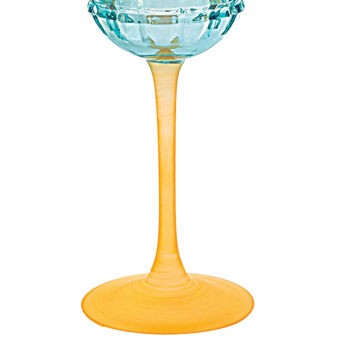 Set di 6 Calici da Vino Londra Aquamarina con base satinata arancione