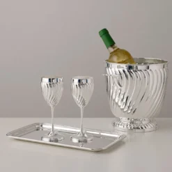 Set di 2 Calici Twisted placcati argento