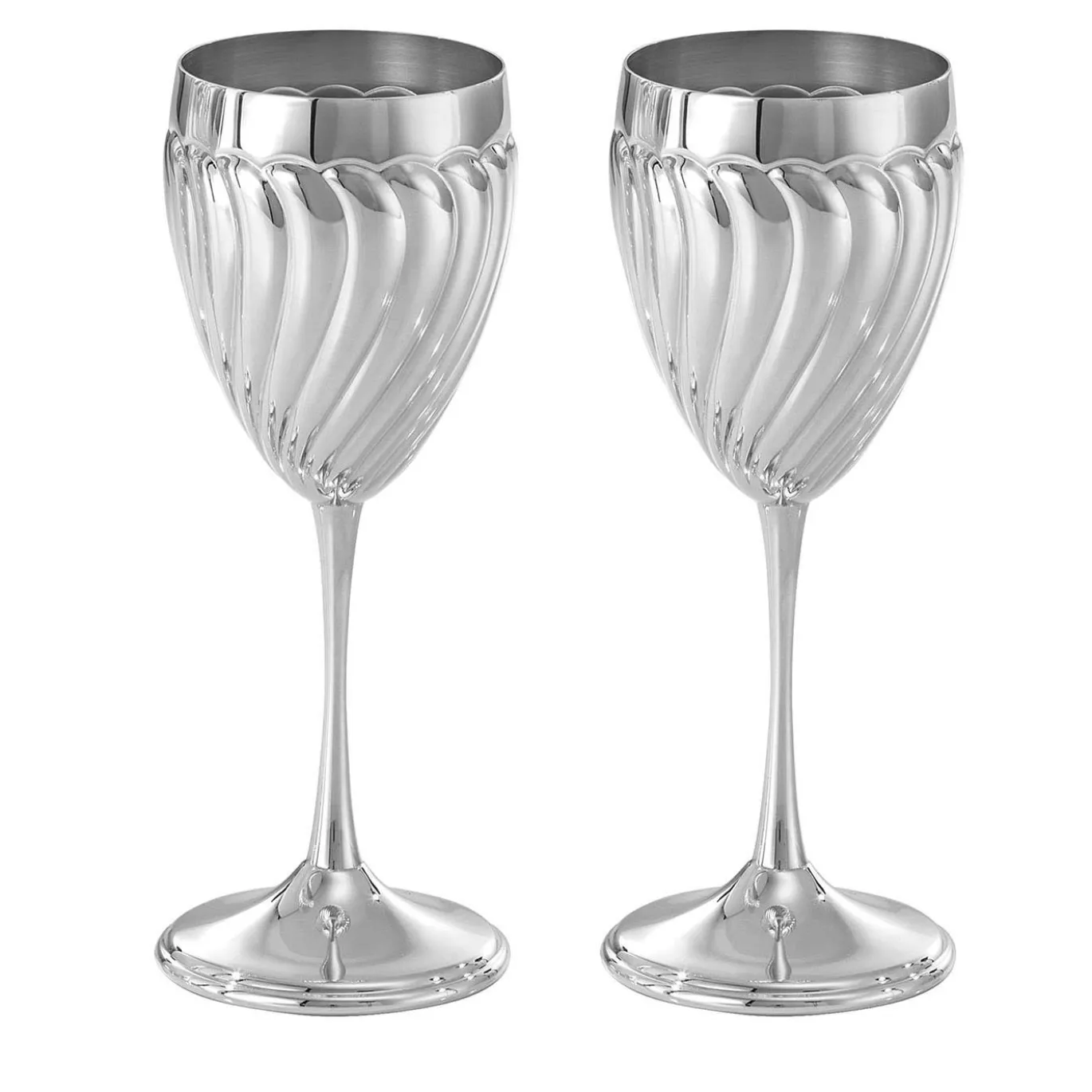 Set di 2 Calici Twisted placcati argento