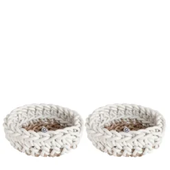 Set di 2 Canapa White Basket #2 di Rosanna Contadini
