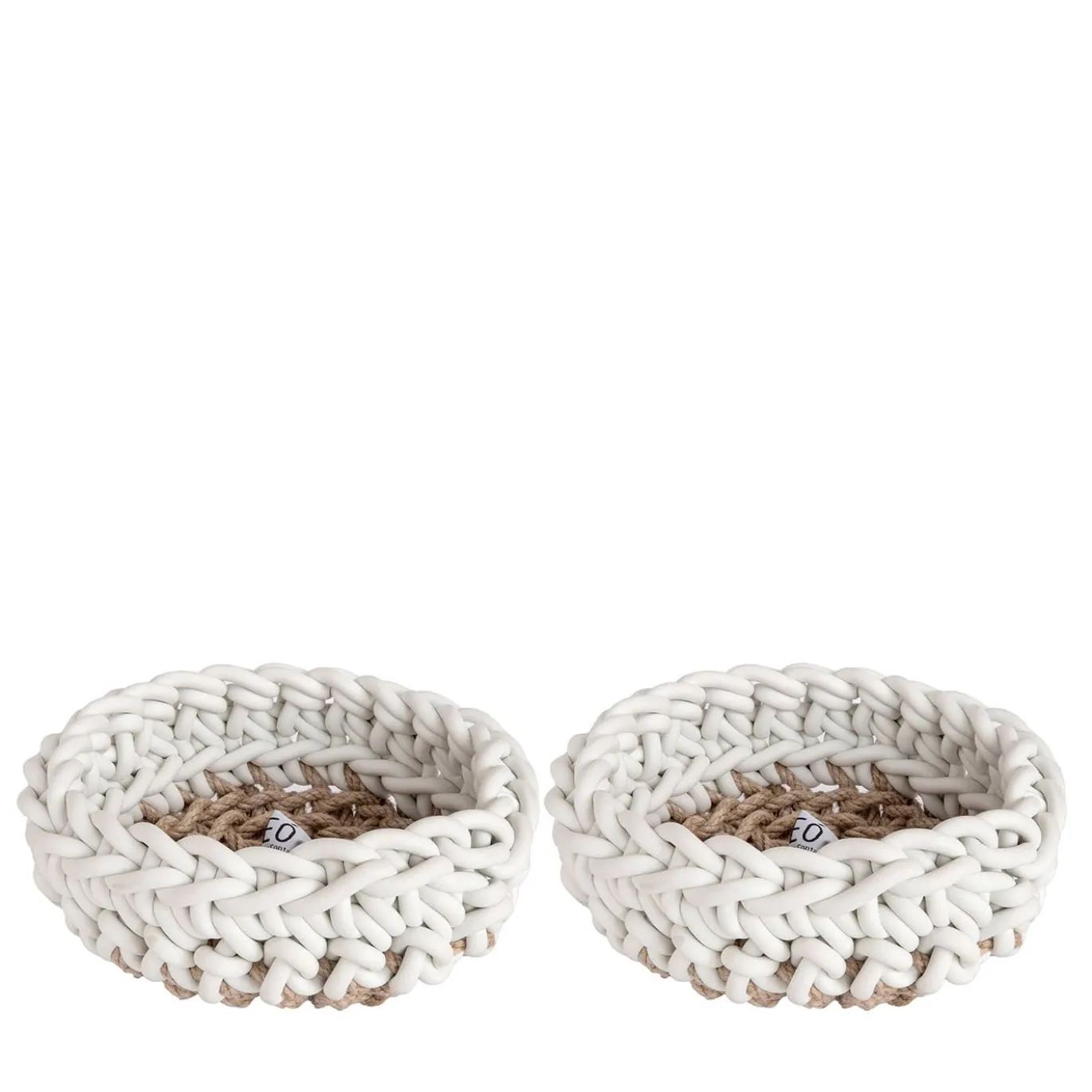 Set di 2 Canapa White Basket #2 di Rosanna Contadini