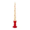 Set di 2 candele a cuore rosse con portacandele