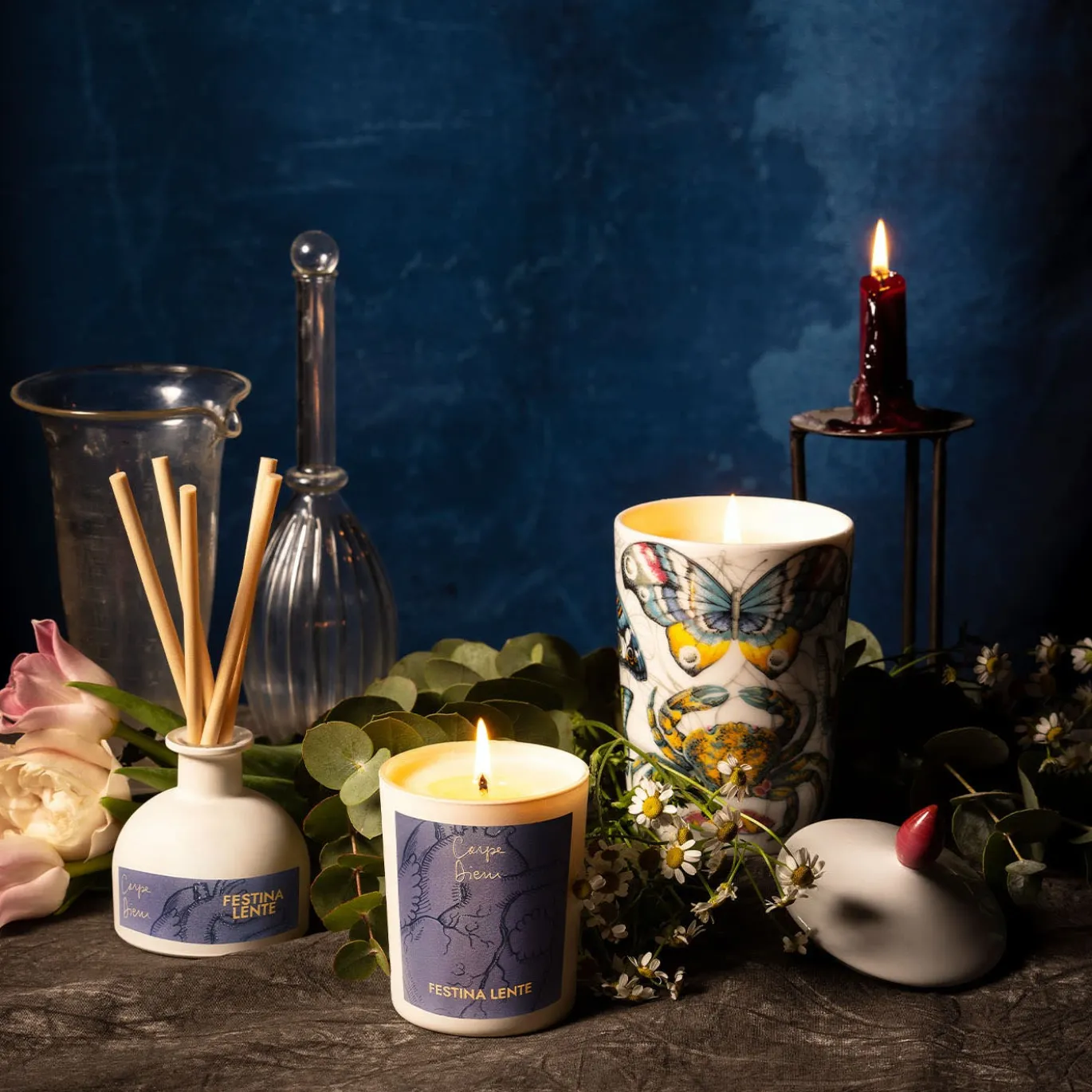 Set di 2 candele Carpe Diem