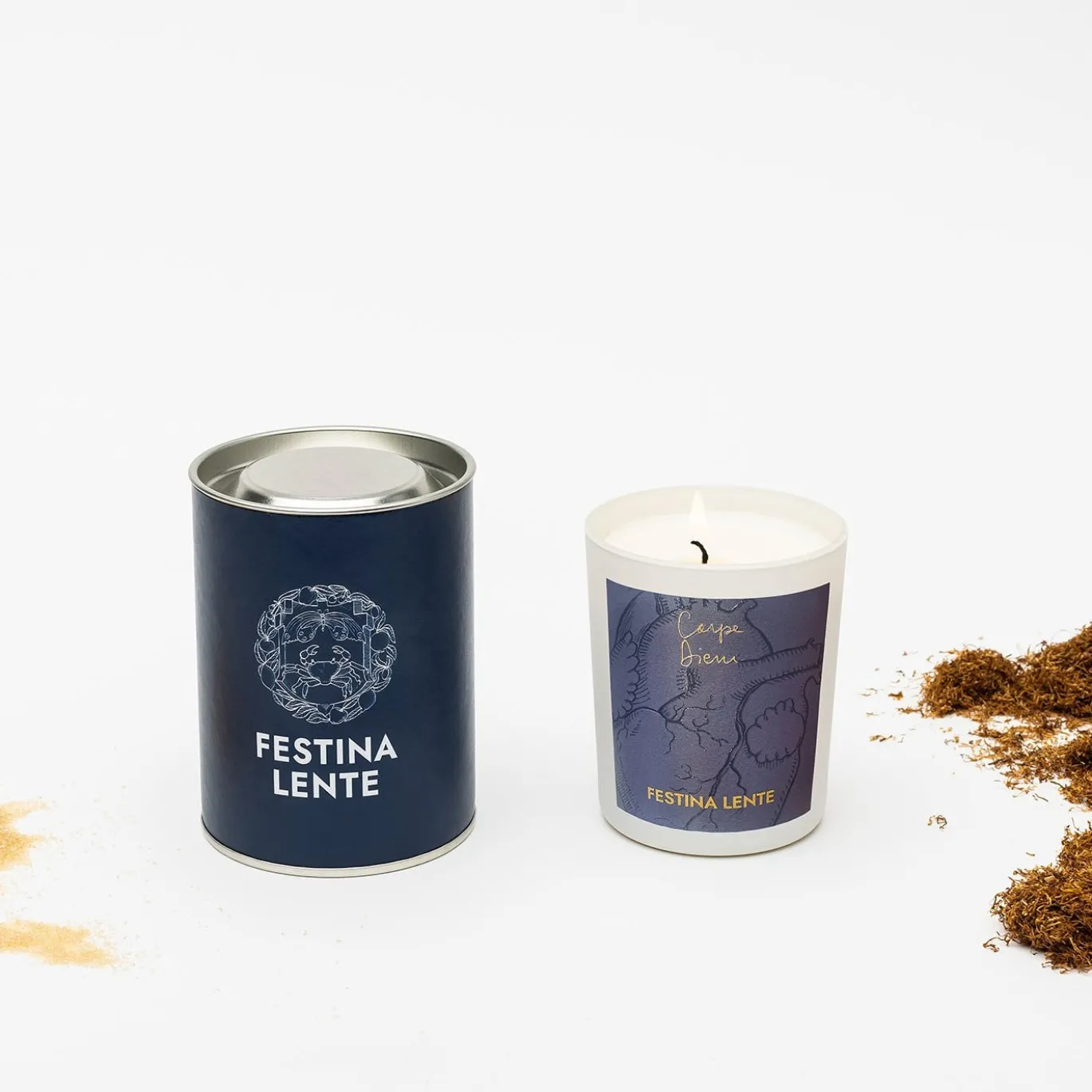 Set di 2 candele Carpe Diem