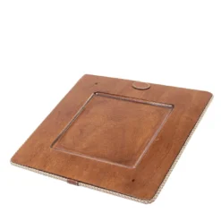 Set di 6 caricatori quadrati con bordo beige