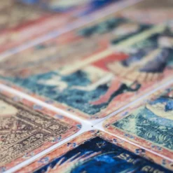 Set di 2 Carta dei Tarocchi Il Carro in Vetro di Murano Dorato