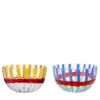 Set di 2 ciotole a righe multicolore Le Diverse