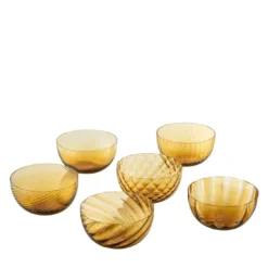 Set di 6 ciotole assortite Idra Amber
