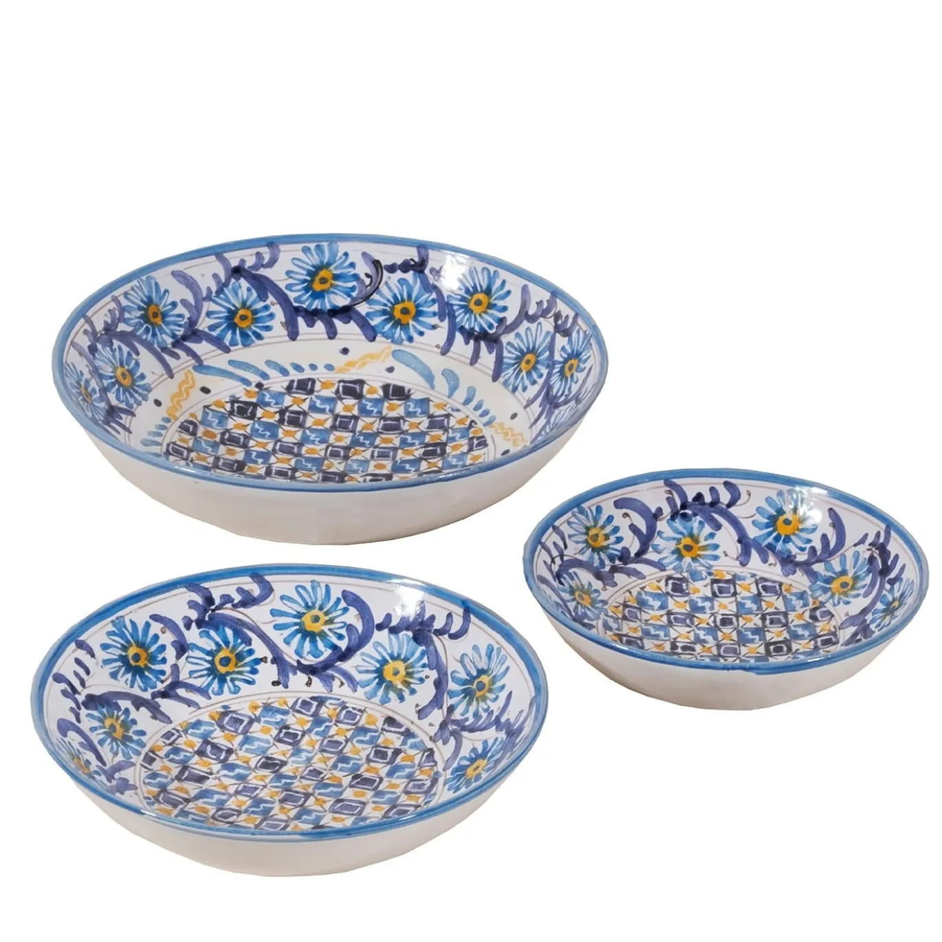 Set di 3 ciotole Fiore Azzurro di Lorenza Adami