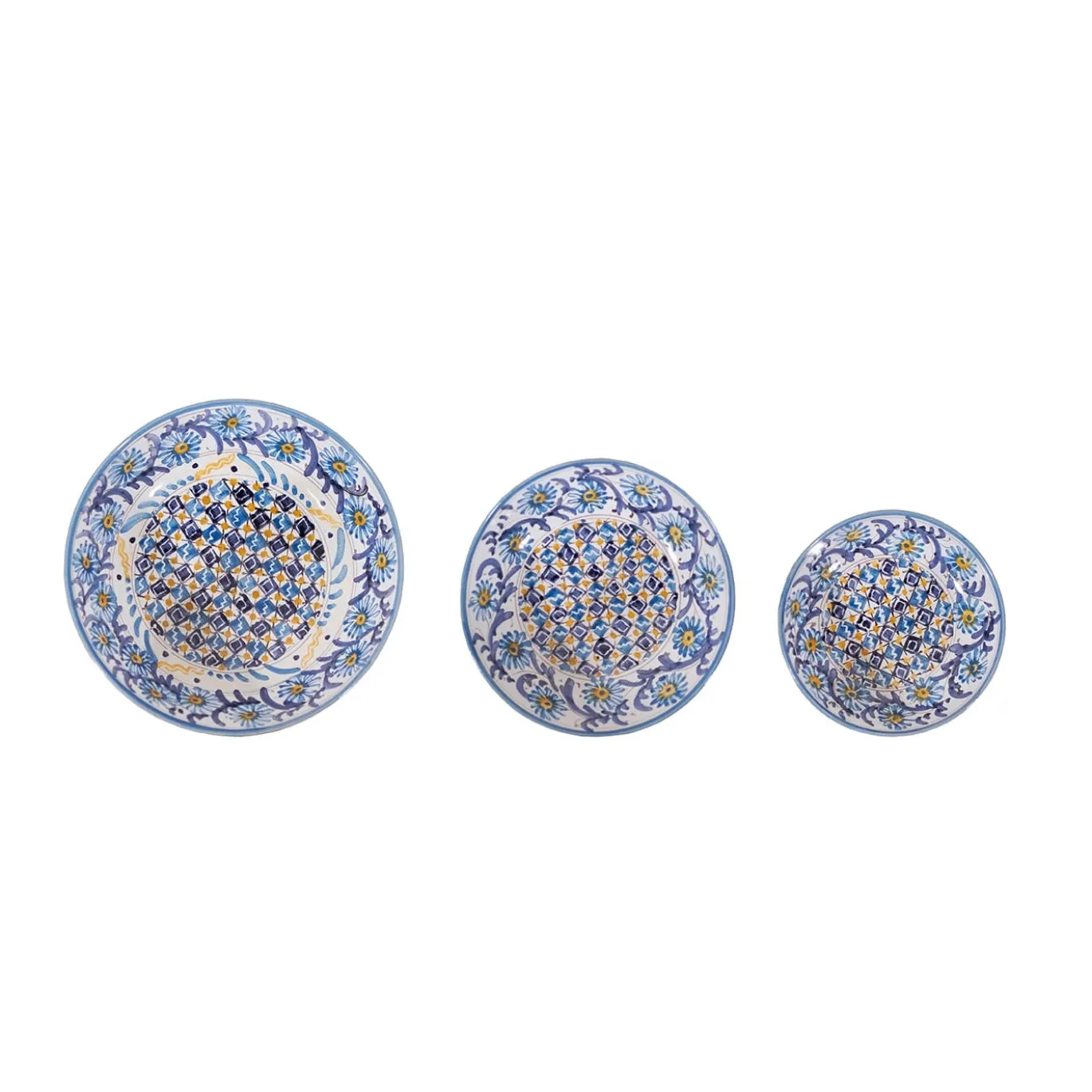 Set di 3 ciotole Fiore Azzurro di Lorenza Adami