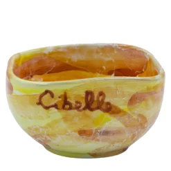 Set di 4 ciotole in ceramica a motivi di marmo giallo Pinzimonio