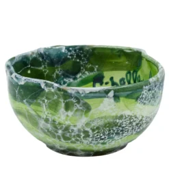 Set di 4 ciotole in ceramica con motivo in marmo verde Pinzimonio