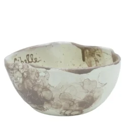 Set di 4 ciotole in ceramica con motivo in marmo avorio per gelato