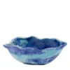 Set di 4 ciotole in ceramica per insalata di frutta con motivo in marmo blu