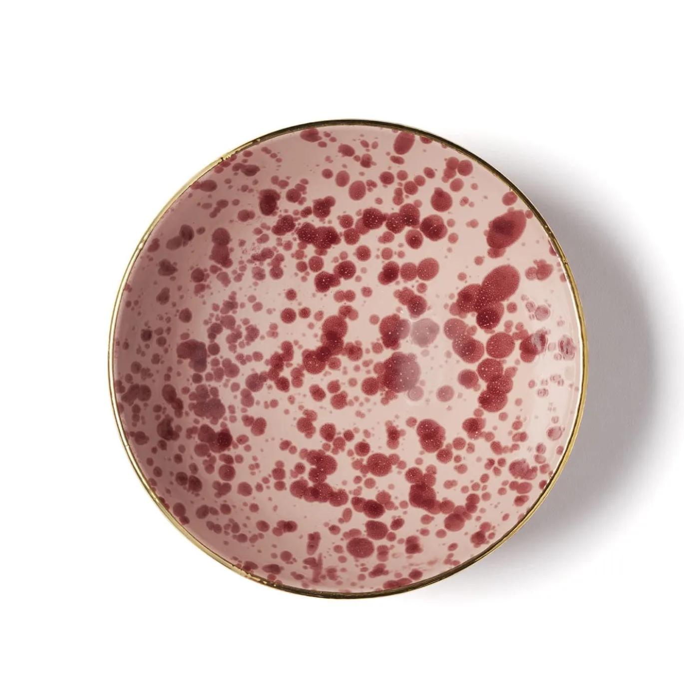 Set di 2 ciotole in ceramica rossa Pois