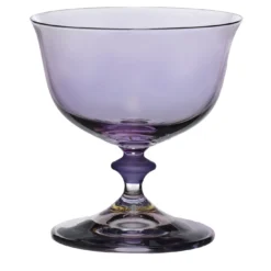 Set di 6 ciotole in vetro soffiato viola Primula