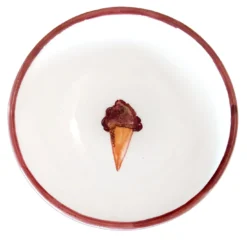 Set di 6 ciotole per gelato al cioccolato in ceramica