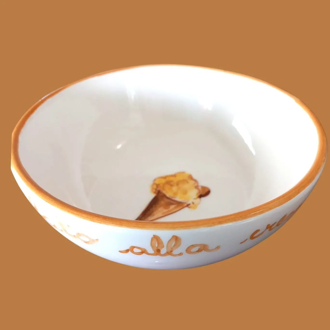 Set di 6 ciotole per gelato alla crema in ceramica