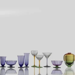 Set di 6 coppe da dessert in vetro Twisted Pesco Verde