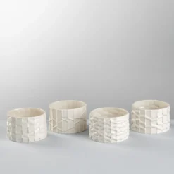 Set di 4 Coppette in Porcellana Bianca