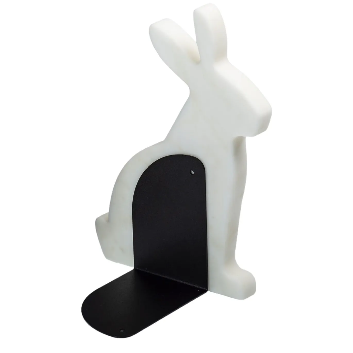 Set di 2 fermalibri Bunny in bianco di Carrara di Alessandra Grasso