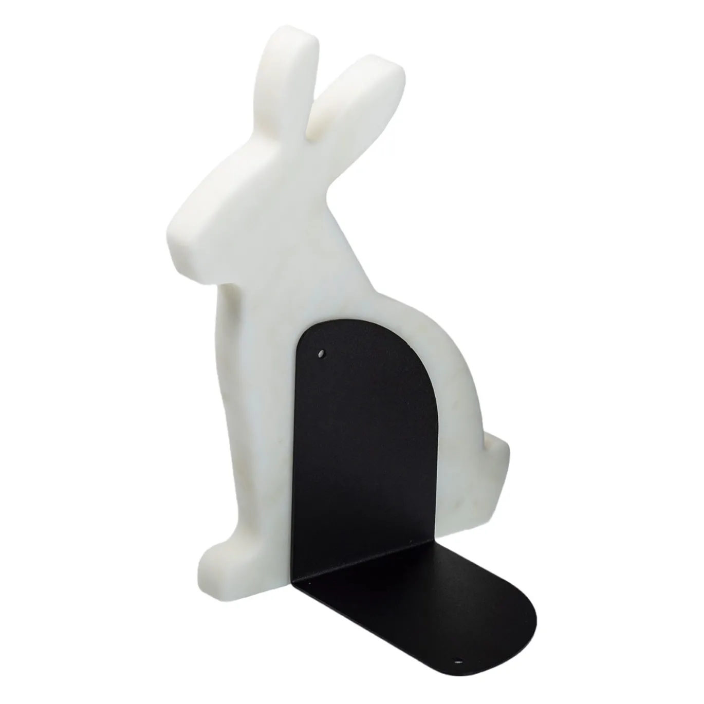 Set di 2 fermalibri Bunny in bianco di Carrara di Alessandra Grasso