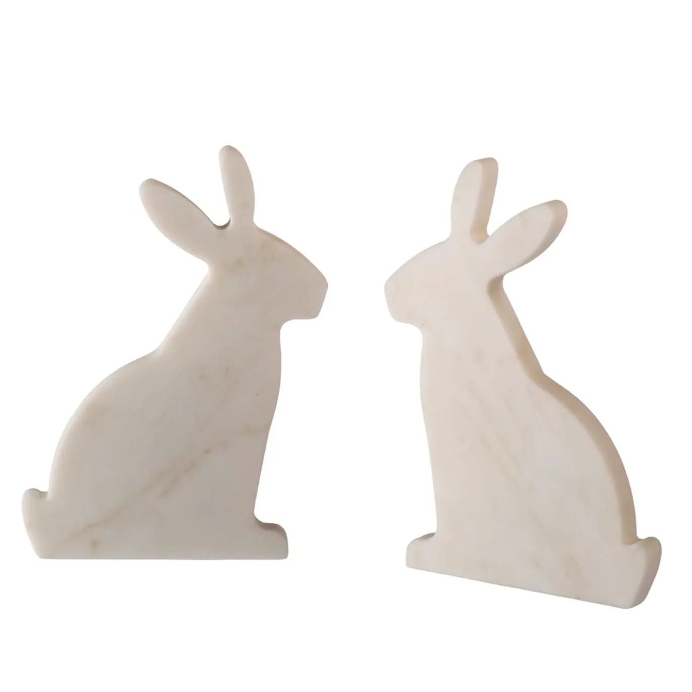Set di 2 fermalibri Bunny in bianco di Carrara di Alessandra Grasso