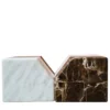 Set di 2 Fermalibri D-ENDS in Marmo Emperador Scuro e Marmo di Carrara