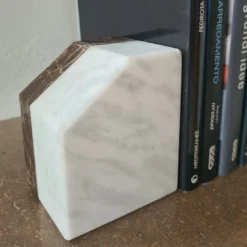 Set di 2 Fermalibri D-ENDS in Marmo Emperador Scuro e Marmo di Carrara