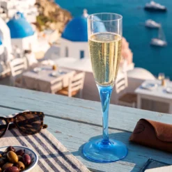 Set di 6 flute da champagne con stelo Sapphyre Blue