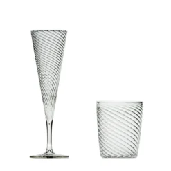 Set di 4 flute e bicchieri d'acqua Mille Righe